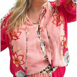 NEW VERB erin long sleeve blouse - plus in pink